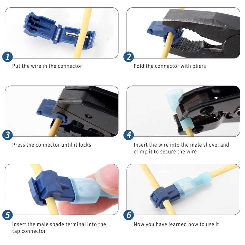  [AUSTRALIA] - OSXCAUES 120PCS T-TAP Wire Connectors Crimp Electronic Connectors Self-Stripping Quick Splice Terminals Assortment Kit with Case 120 PCS Multicolored