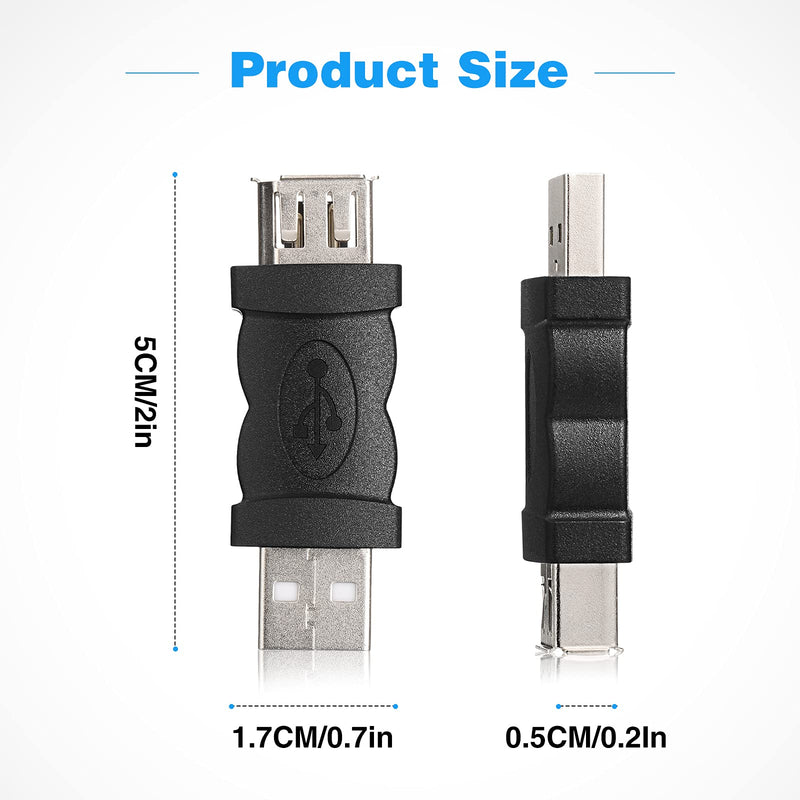  [AUSTRALIA] - 4 Pieces Firewire IEEE 1394 6 Pin USB Adapter Female F to USB M Male Cable Converter Firewire 6 Pin to Male USB 2.0 Adapter for Printer, Digital Camera, Scanner, Hard Disk