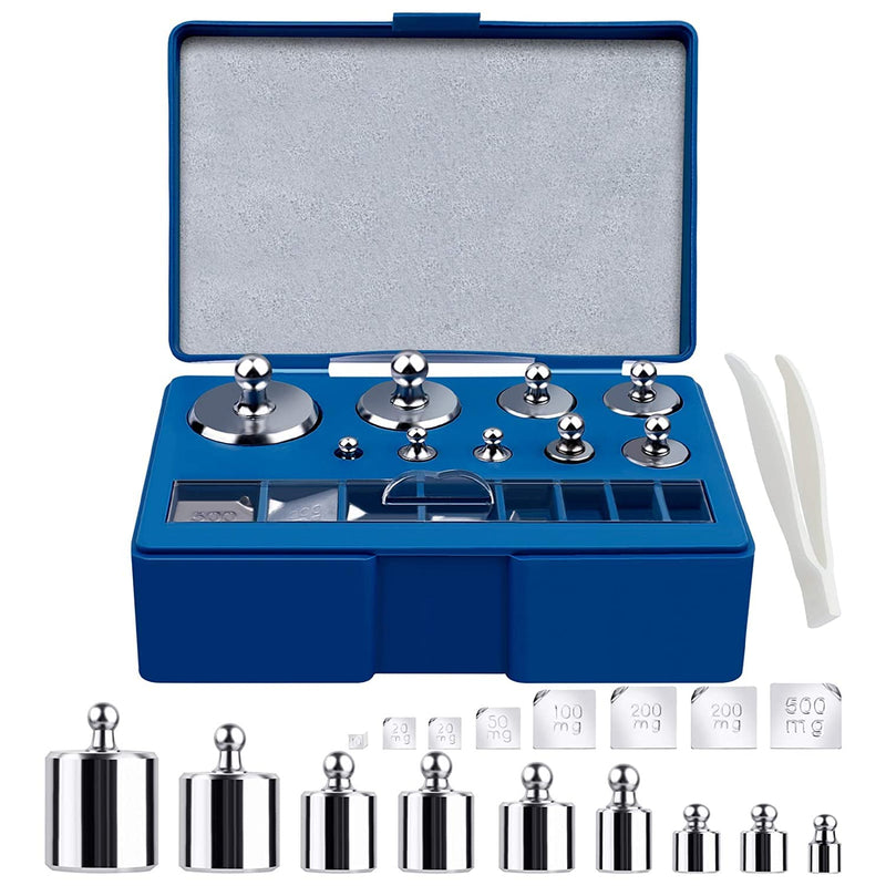  [AUSTRALIA] - Bindpo 17-piece calibration weight set, 10mg - 100g 13 different specifications weights precision steel scale scale calibration weight set with case and tweezers