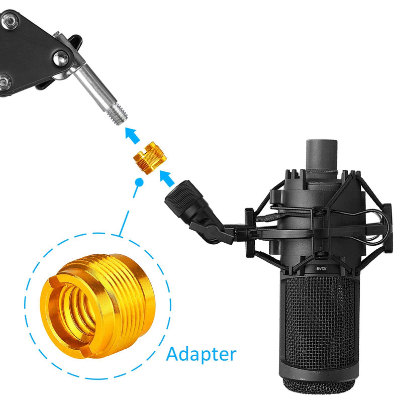  [AUSTRALIA] - 4 PCS Mic Stand Adapter - Boom Arm Screw Thread Adapter 5/8" Male to 3/8" Female Screw Adapter for Microphone Stand, Shock Mount by YOUSHARES 4PCS