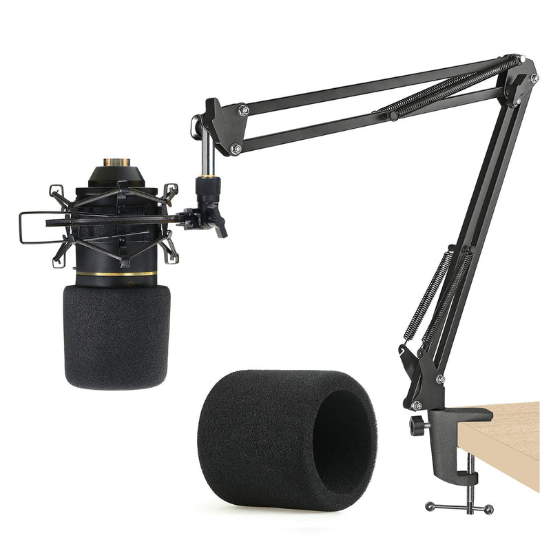  [AUSTRALIA] - MXL 770 990 Microphone Stand with Pop Filter - Mic Suspension Boom Scissor Arm Stand with Foam Windscreen for MXL Mics 990 770 by YOUSHARES