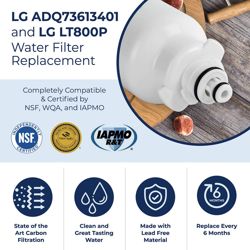 PureLine ADQ73613401 and LT800P Water Filter Replacement for LG LT800P, ADQ73613402, ADQ73613408, ADQ75795104, LSXS26326S, LMXC23746S, LMXC23746D, Kenmore Elite 9490, Kenmoreclear 46-9490. (3 Pack) - LeoForward Australia