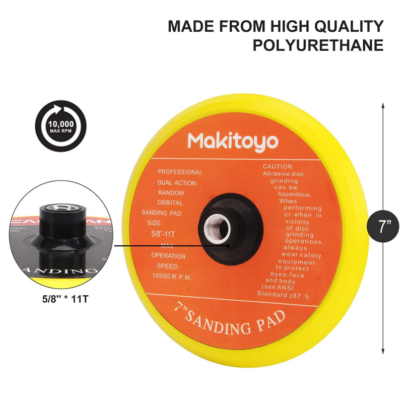  [AUSTRALIA] - Makitoyo Premium Quality 7-Inch Buffing and Polishing Pad Kit, 5pc of 7" Polishing Sponge Pad & 1 pc Wool Polishing Pads, 1pc Velcro Sanding Pad Kit-7pcs set