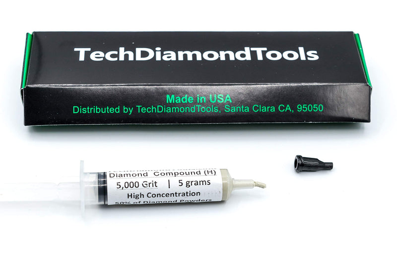  [AUSTRALIA] - TechDiamondTools Diamond Polishing Compound Polishing Paste 5,000 Grit 2-3 Microns for Marble Glass Metal Rock Jewelry Resin Silver Chrome Gemstone with High Concentration of Diamond Powder USA Made 5,000 grit / 2 - 3 microns