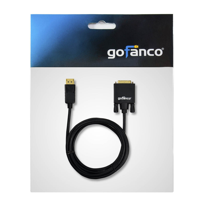 gofanco 6 Feet DisplayPort to DVI Cable (Black) - DP to DVI Cable to Connect DisplayPort Enabled Desktops/Laptops to DVI Displays (DPDVI6F) - LeoForward Australia