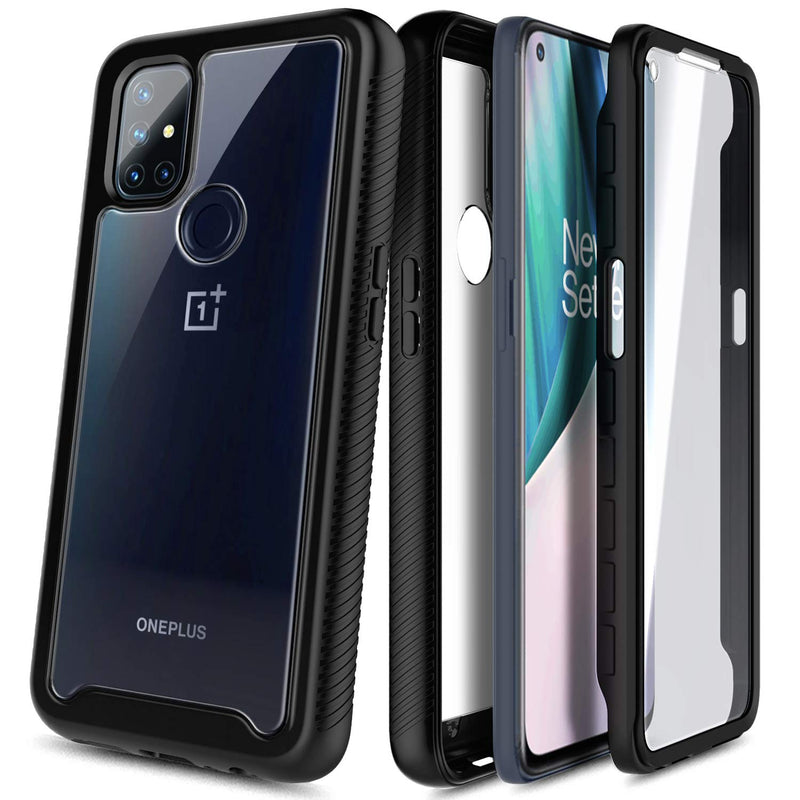  [AUSTRALIA] - NZND Case for OnePlus Nord N10 5G with [Built-in Screen Protector], Full-Body Protective Shockproof Rugged Bumper Cover, Impact Resist Durable Phone Case -Black Black