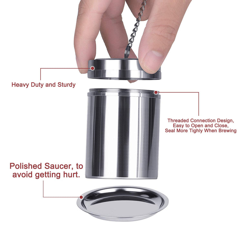 [AUSTRALIA] - Tea Ball Infuser Cooking Infuser, 2+1 Pack Extra Fine Mesh Tea Infuser Set Threaded Connection 18/8 Stainless Steel with Extended Chain Hook to Brew Loose Leaf Tea Spices Seasonings 3 Pack
