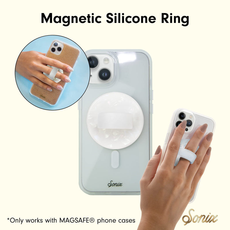  [AUSTRALIA] - Sonix for MagSafe Loop Phone Ring Holder with Finger Ring and Phone Stand Magnetic for iPhone 14/13 / 12 Series MagSafe Cases (Pearl Tort) Pearl Tort