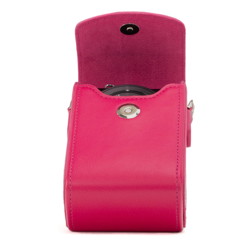  [AUSTRALIA] - MegaGear MG1504 Canon PowerShot SX740 HS, SX730 HS Leather Camera Case with Strap - Hot Pink