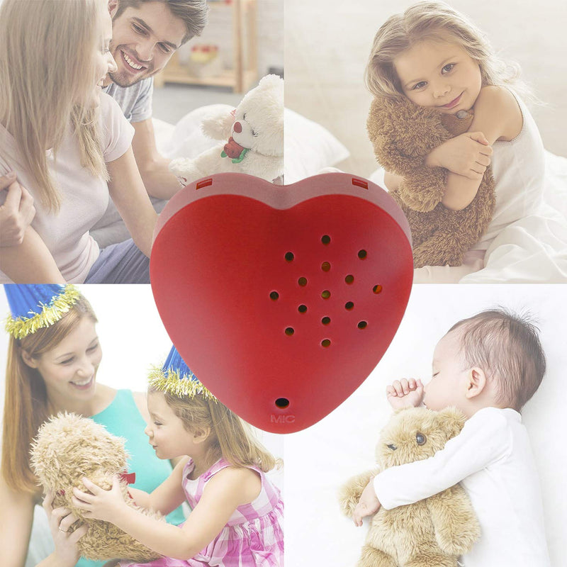 1 Pack, Inventiv 30 Second Voice Sound Recorder Module for Plush Toy, Stuffed Teddy Bear Animal Recordable Heart, Record Custom Messages (Red) Red - 1pack - LeoForward Australia