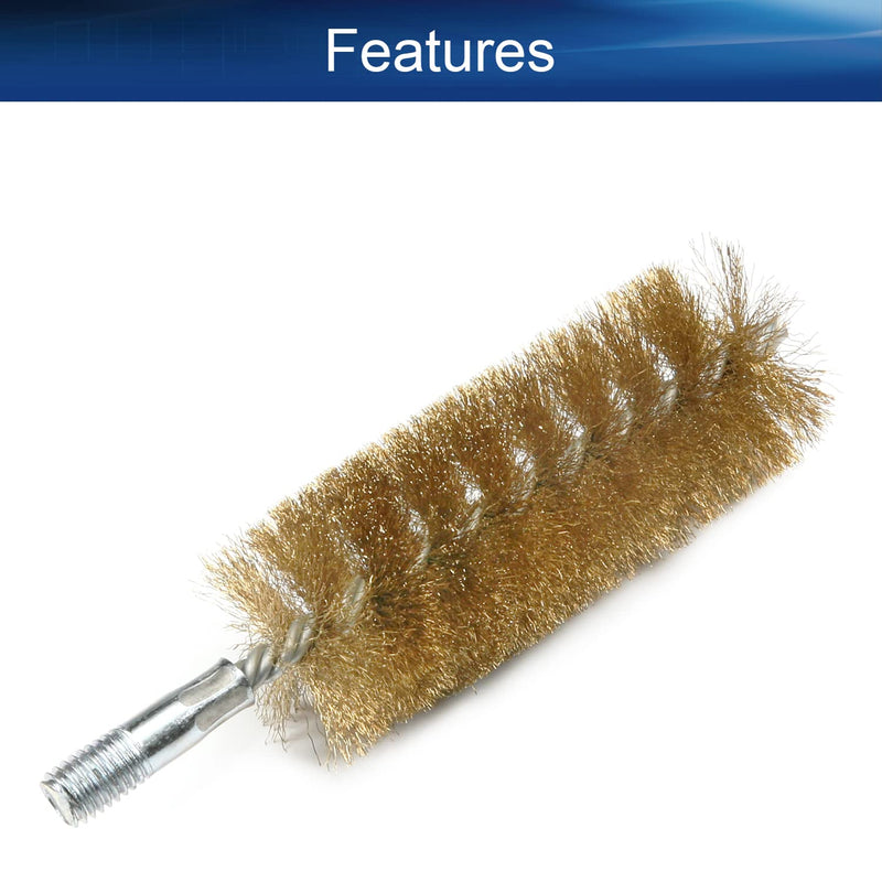 [AUSTRALIA] - Auniwaig 45mm Diameter Copper Wire Tube Cleaning Brush, Round Chimney Cleaning Brush, 12mm Threaded Interface Cleaning Brush, 2pcs