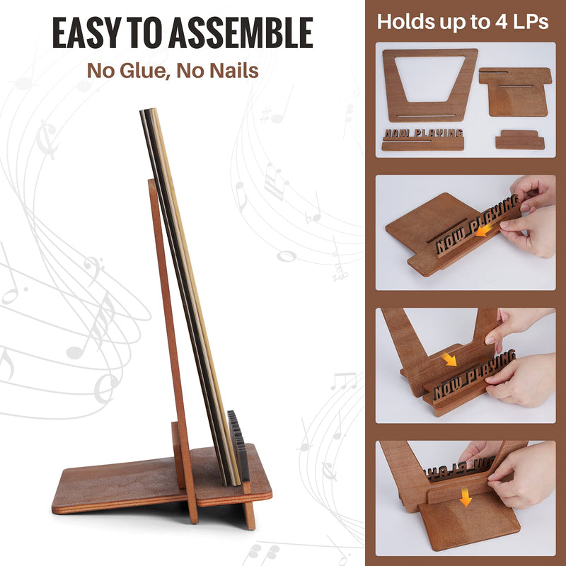  [AUSTRALIA] - Aikyam Records Now Playing Vinyl Record Stand for LP Records 3D Minimalist Vinyl Record Display LP Album Holder for Room Now Spinning Record Display Storage Holder