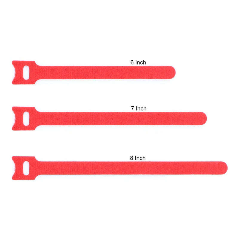  [AUSTRALIA] - Pasow 50pcs Reusable Fastening Adjustable Cable Ties Wire Management 7 Inch (Red) Red