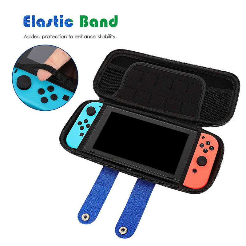  [AUSTRALIA] - MoKo Carrying Case Compatible with Nintendo Switch/Switch OLED Model (2021), Portable Protective Hard Shell Cover Travel Carrying Case Storage Bag with 10 Game Cartridge Holder – Green + Blue