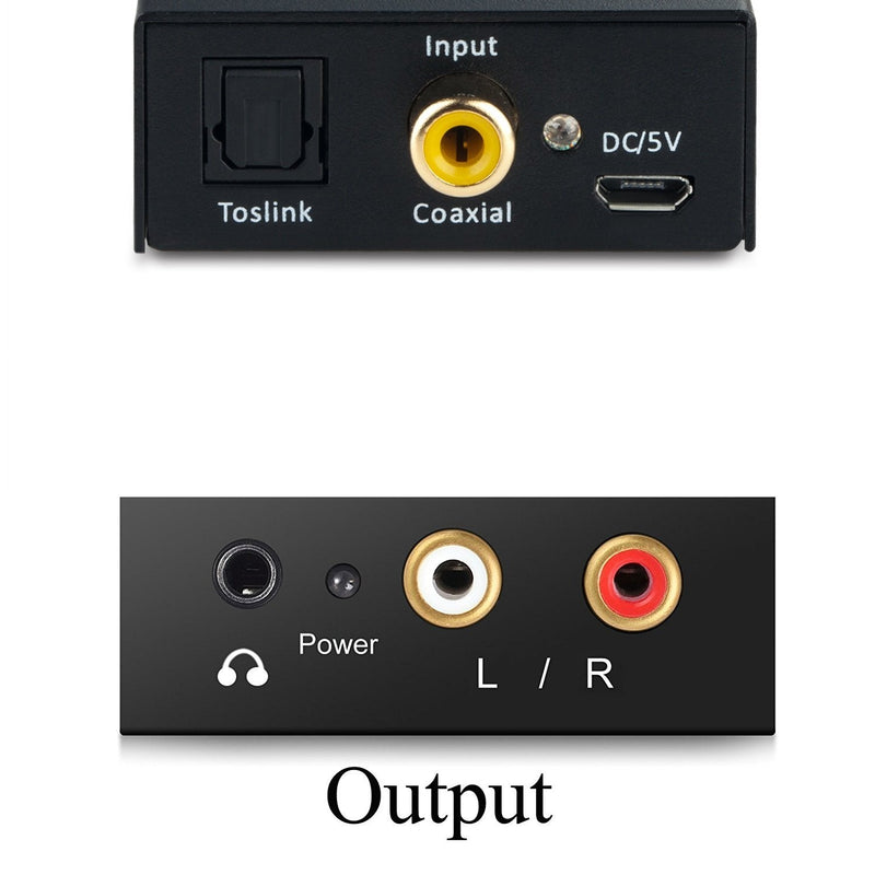  [AUSTRALIA] - Audio Converter, AMANKA Digital to Analog Audio Decoder with Digital Optical Toslink and Coaxial Inputs to Analog RCA and AUX 3.5mm (Headphone) Outputs Fiber Cable Included DAC with toslink cable