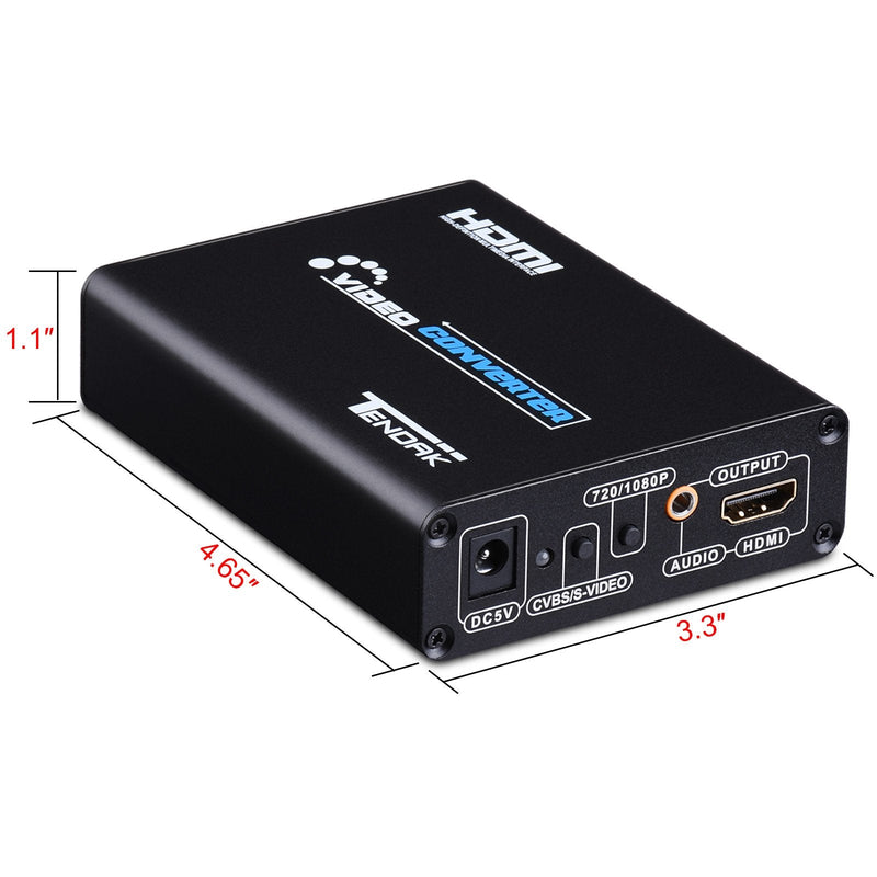  [AUSTRALIA] - Tendak 3RCA AV CVBS Composite & S-Video R/L Audio to HDMI Converter Adapter Support 720P/1080P with 3RCA S-Video Cable for NES SNES N64 PS2 PS3 HDTV