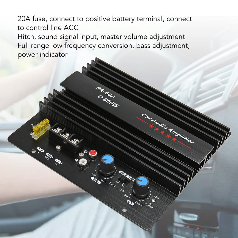  [AUSTRALIA] - Car Audio Power Amplifier Board, 12V 600W High Power Bass Subwoofer Amp for Car Speaker Modification