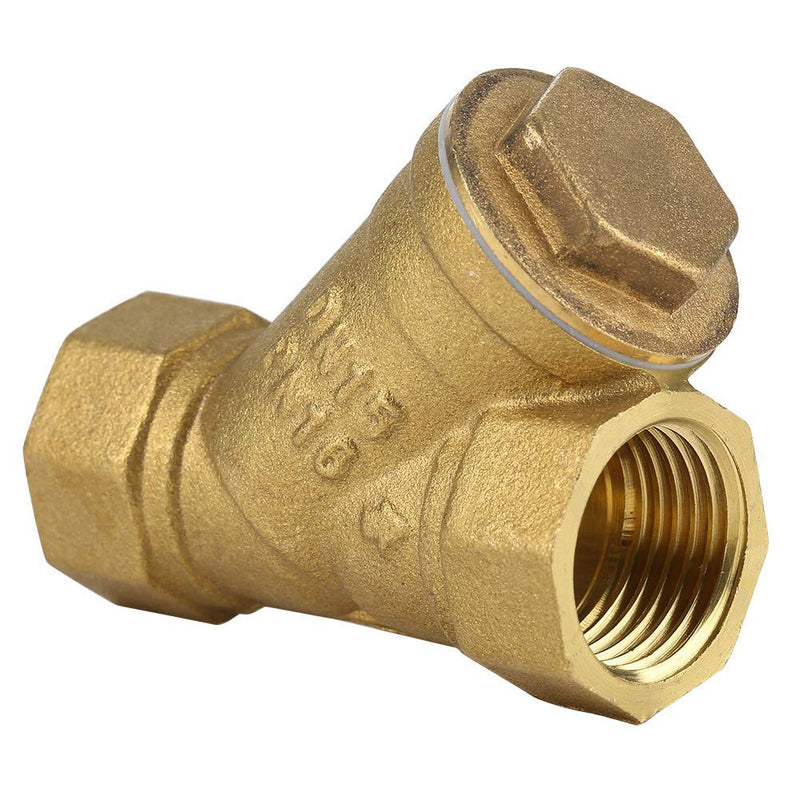  [AUSTRALIA] - Filter Valve Connector, 1/2" BSPP Female Thread Y Shaped Brass Strainer Filter Valve Connector Forged Brass Y-Strainer for Water Oil Separation