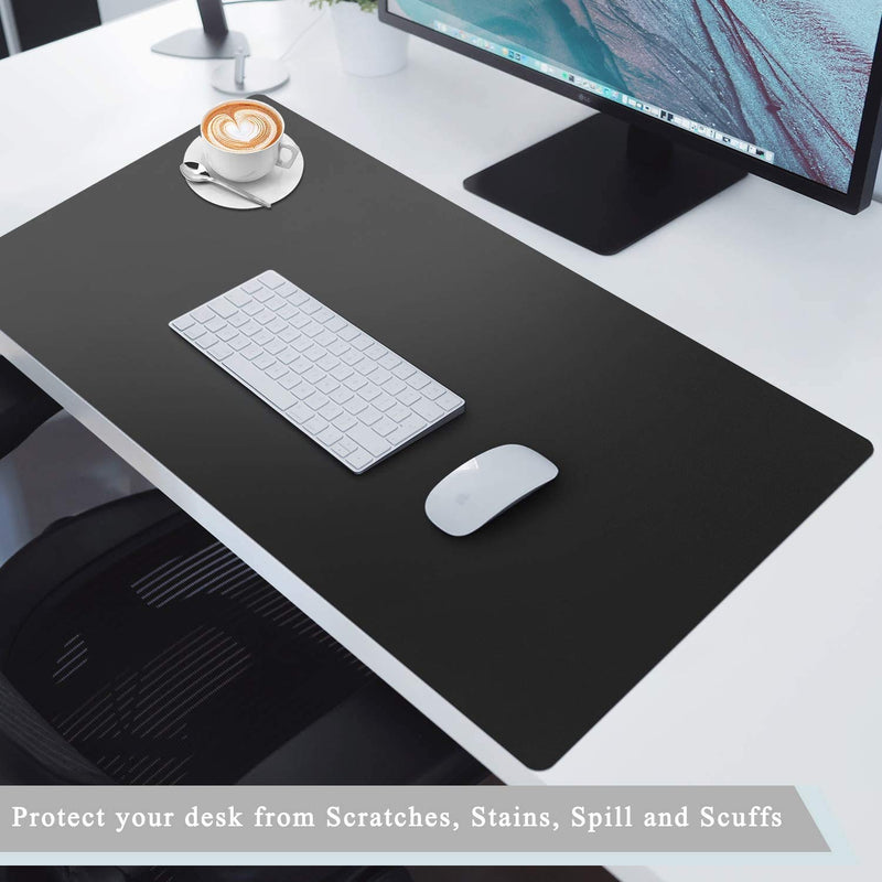 AMOTIE Desk Pad, PU Leather Mouse Pad, Dual Use Desk Writing Mat Desk Laptop Desk Mat Blotter, Waterproof Writing Pad Mouse pad, Desk Accessories Office Decor (32" x 16", Black/Red) 32" x 16" - LeoForward Australia