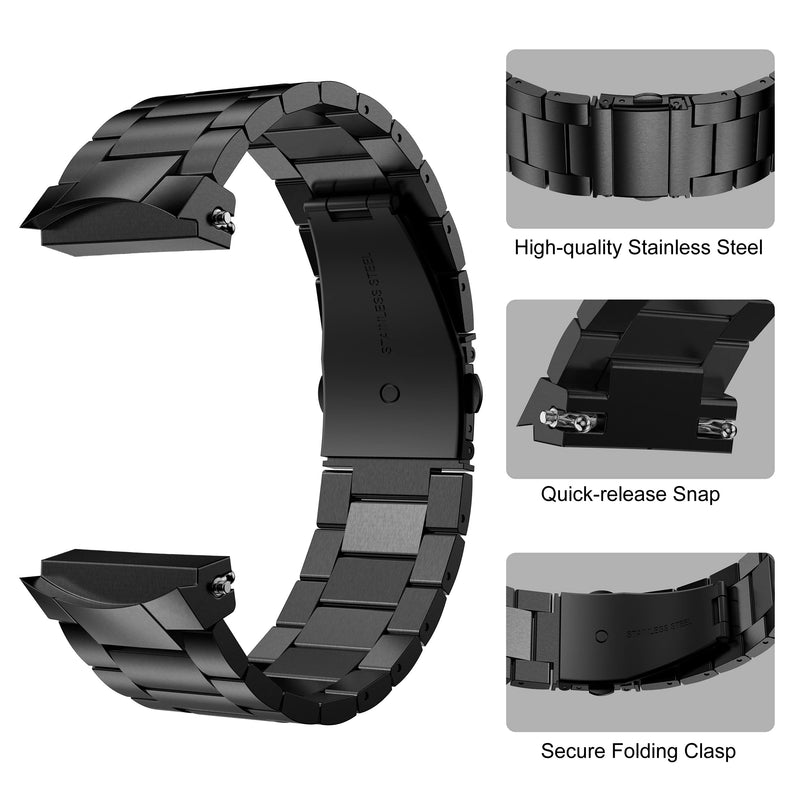  [AUSTRALIA] - GELISHI Compatible with Garmin Instinct Bands, Stainless Steel Quick Release Watch Band Replacement Strap for Garmin Instinct/Instinct Tide/Instinct Tactical, Black