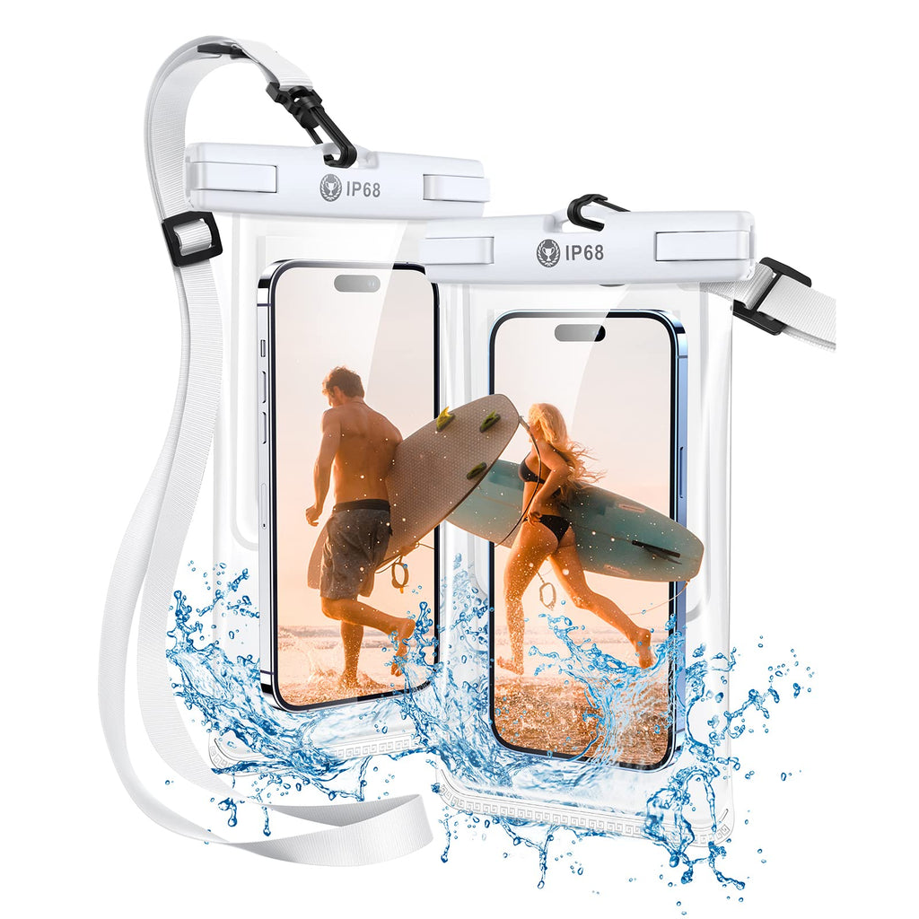  [AUSTRALIA] - Humixx [2-Pack] Waterproof Phone Pouch Airbag Floating [Industry-First 3D Seamless Body] IP68 Snorkeling Clear Waterproof Cell Phone Case Dry Bag with Lanyard for iPhone Samsung Google Up to 7.0''