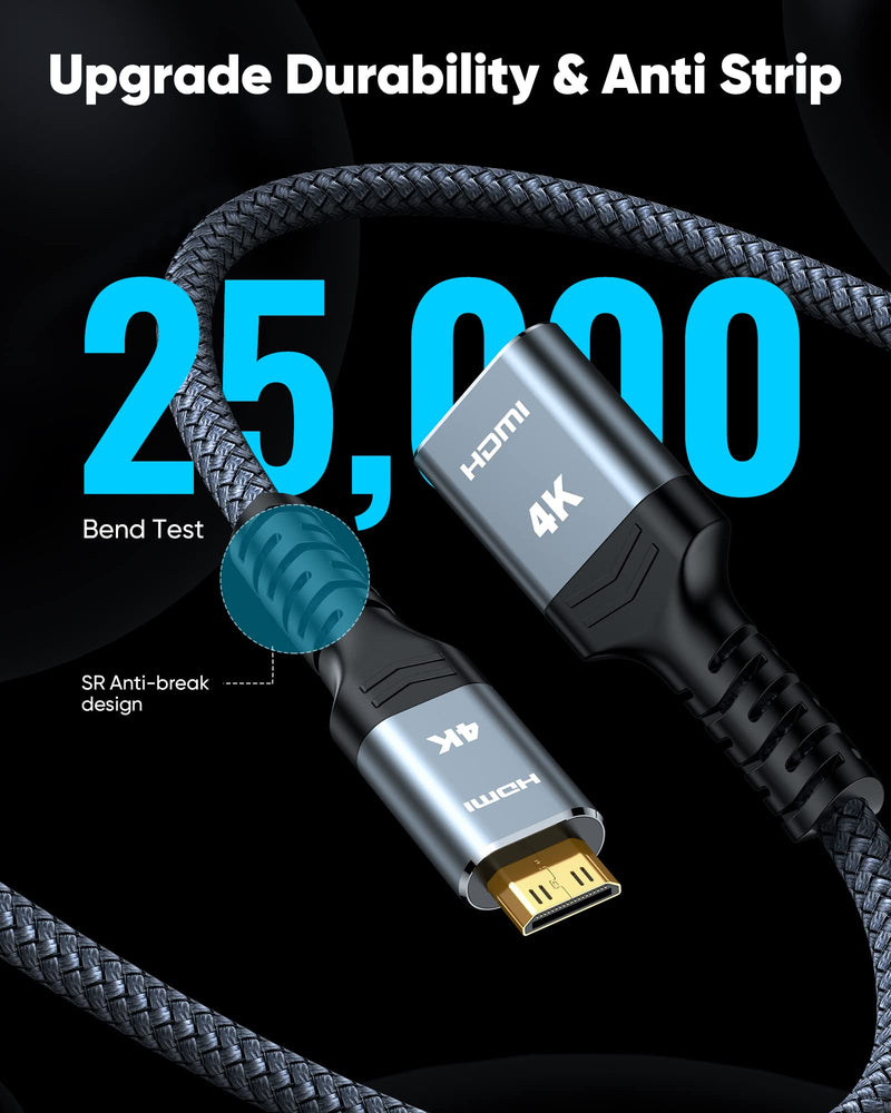  [AUSTRALIA] - Highwings Mini HDMI Adapter, 4K 60Hz Mini HDMI Male to HDMI Female Cable 4K HDR 3D 18Gbps Compatible with Camera, Projector, Tablet, Graphics Card, Raspberry Pi Zero W, Camcorder, Pi Zero 0.66 ft/20cm 1