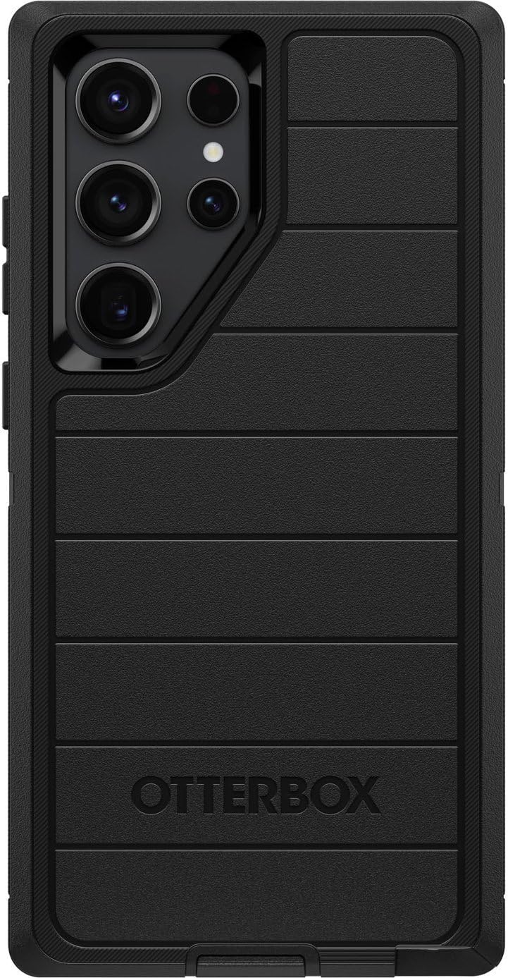  [AUSTRALIA] - OtterBox Galaxy S23 Ultra (Only) - Defender Series Case - Black, Rugged & Durable - with Port Protection - Includes Holster Clip Kickstand - Microbial Defense Protection - Non-Retail Packaging