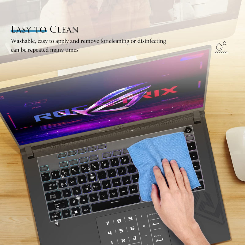  [AUSTRALIA] - Keyboard Cover Skin 2023 16" ASUS ROG Strix Scar 16 G634 G634JY G634JZ G634JY-XS97 G634JZ-XS96/ASUS ROG Strix G16 G614 G614JI-AS94 Gaming Laptop, ASUS ROG Strix Scar 2023 Keyboard Protector - Black