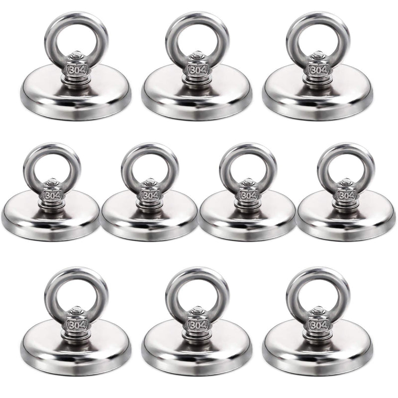  [AUSTRALIA] - DIYMAG Magnetic Hooks, 100 lbs Heavy Duty Rare Earth Neodymium Magnet Hooks with Countersunk Hole Eyebolt for Workplace, Home, Kitchen, Office and Garage, 10 Packs 100lbs Magnetic Hooks-10P