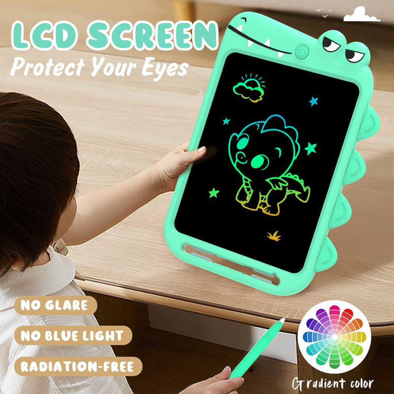  [AUSTRALIA] - Cartoon LCD Writing Tablet,10 inch Drawing Doodle Board with Colorful Screen, Erasable Reusable Graffiti Handwriting Tablet for 3-8 Years Boys Girls Toy Gifts for Toddler Educational Learning Travel 10 inch Green Crocodile