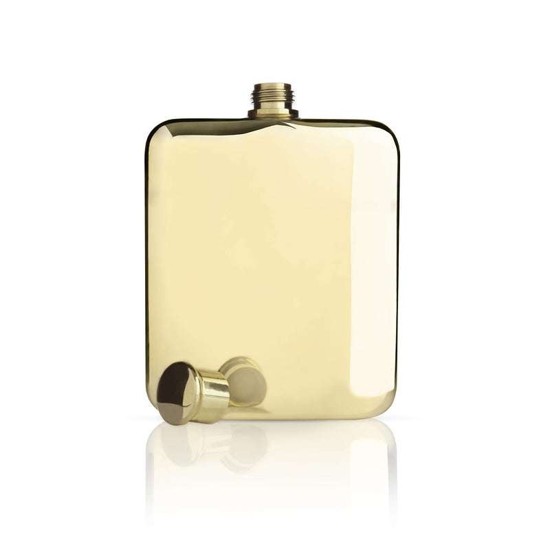 [AUSTRALIA] - Viski Belmont Plated Flask, 6 oz, Gold