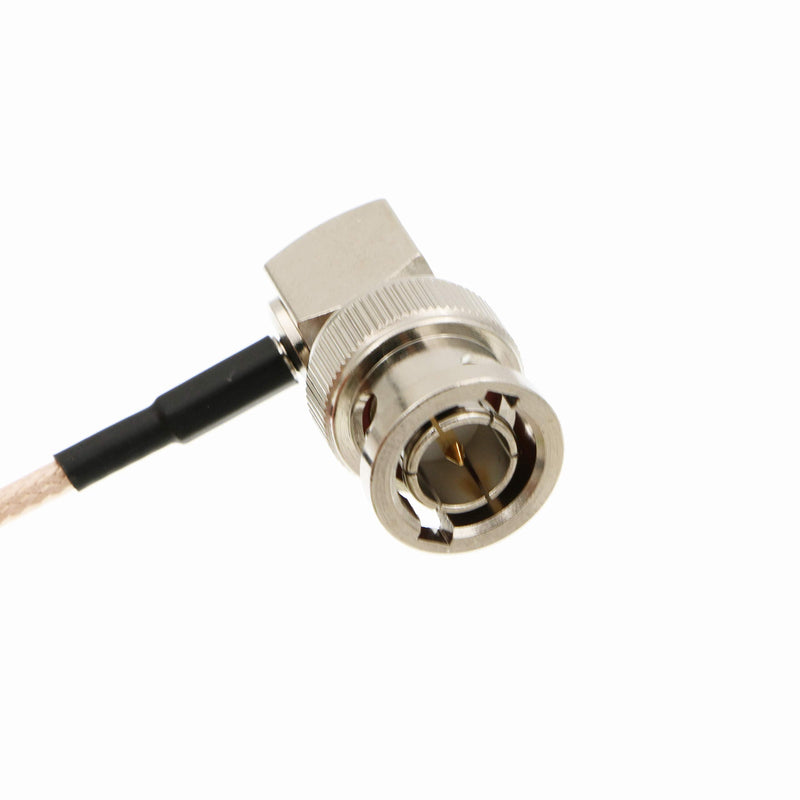  [AUSTRALIA] - Uonecn RG179 Right Angle BNC to Right Angle DIN 1.0/2.3 mini BNC 75ohm Coaxial Cable Video Cable For Blackmagic HyperDeck Shuttle 50cm