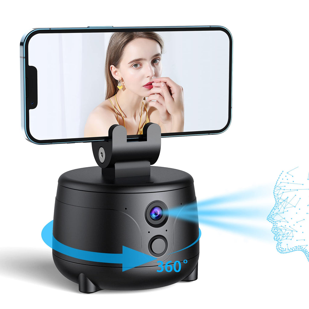  [AUSTRALIA] - Auto Face Tracking Tripod 360 Rotation, WeGuard AI Selfie Gimbal Stabilizer Phone Holder with Voice Control & Gesture Control, Phone Stand for Vlog, Live Streaming, Video Conferencing, No App Required