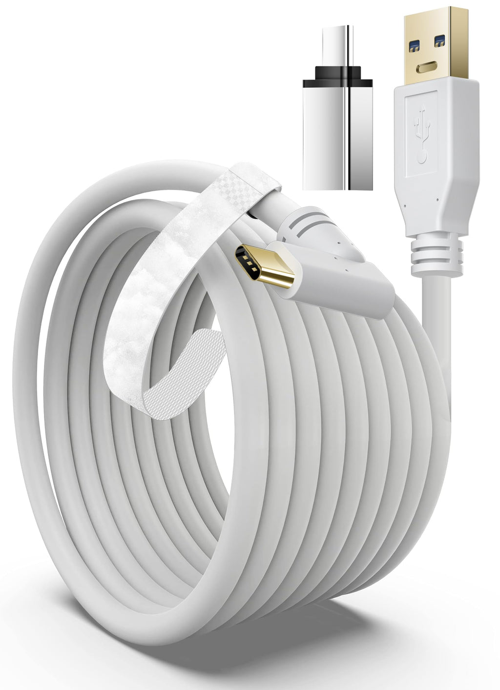  [AUSTRALIA] - AICaes VR Cable 19.6 FT for Oculus Quest 3/2/1/Pico 4 Accessories/Rift S/PC/Steam VR,VR Headset Cable Link Cable 2 in 1 USB 3.0 Type C to C High Speed Data Transfer Charging Cord for Gaming PC
