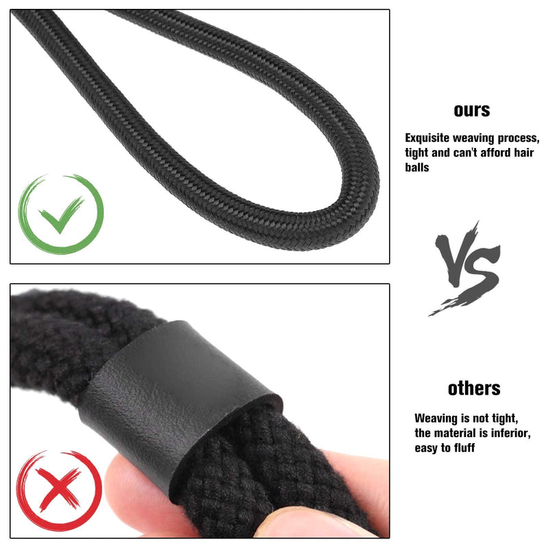  [AUSTRALIA] - Anti-scratch Wrist Strap, Soft Comfortable Cotton Core Cord Lanyard for DSLR Camera (Black)