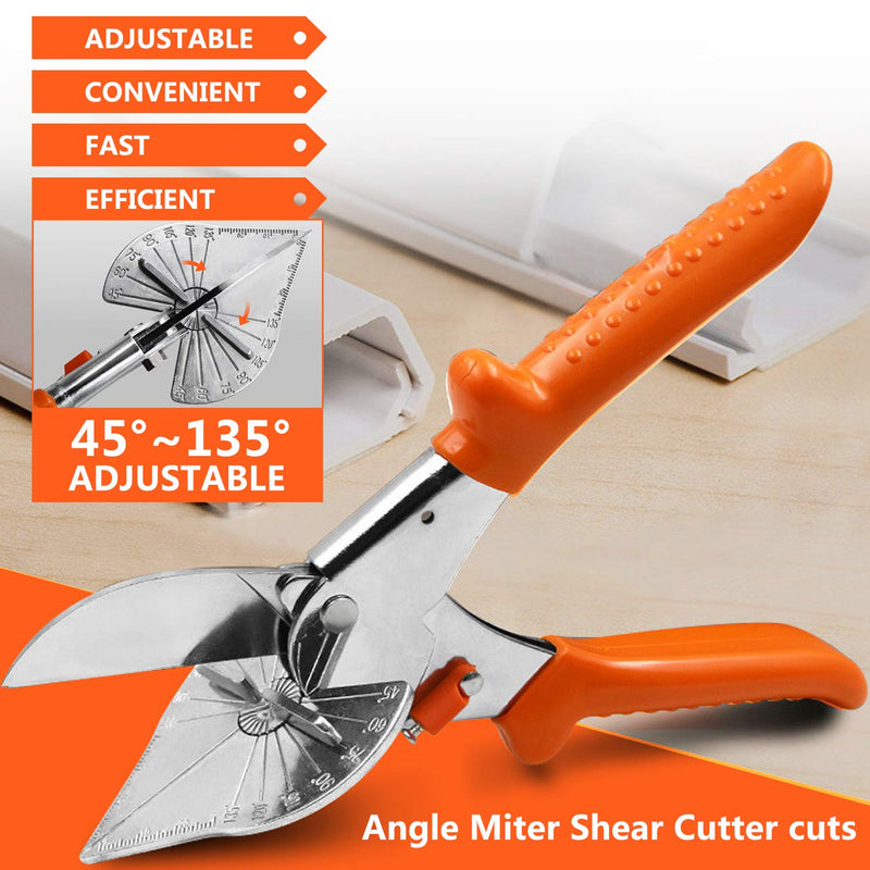  [AUSTRALIA] - Cutting tools, Multi Angle Miter Shear Cutter Cuts 45 to 135 Degree Miter Snips Cutting Tool ,Best Utility scissors (Miter shears)