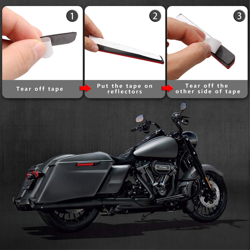  [AUSTRALIA] - NTHREEAUTO Red Saddle Bag Reflector Inserts Latch Covers Compatible with 1993-2013 Harley Davidson touring model FLT, FLHT, Road King, Street Glide, ETC