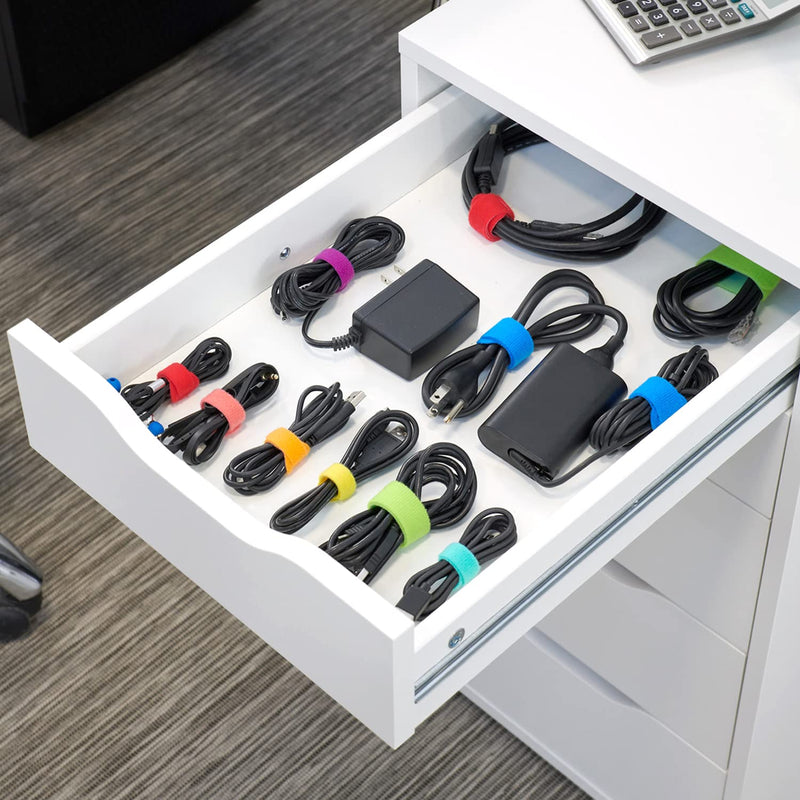  [AUSTRALIA] - Cable Management RX Kit by Wrap-It Storage - Assortment of Cord Management Solutions - Reusable Wire Organizers, Straps, Ties, Holders, and Labels for your Phone Charging and Desk Cords, and Cables