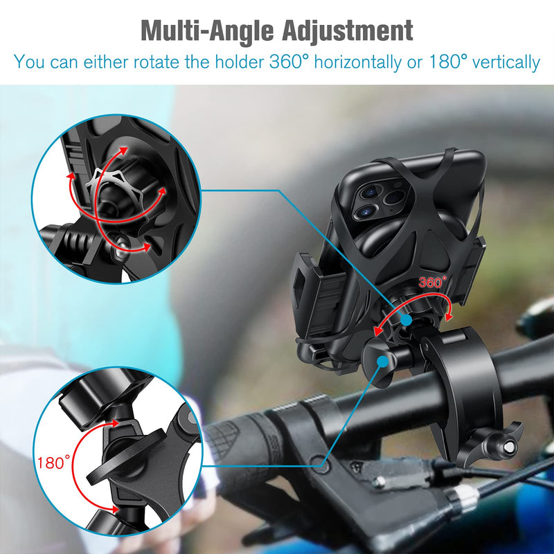  [AUSTRALIA] - Fintie Bike Phone Mount, 360° Rotation Universal Bicycle Motorcycle Cell Phone Handlebar Holder Cradle Compatible for iPhone 12/11 Pro Max/XR/XS Max/X, Samsung Galaxy, LG and Other 4"-7.2" Mobiles