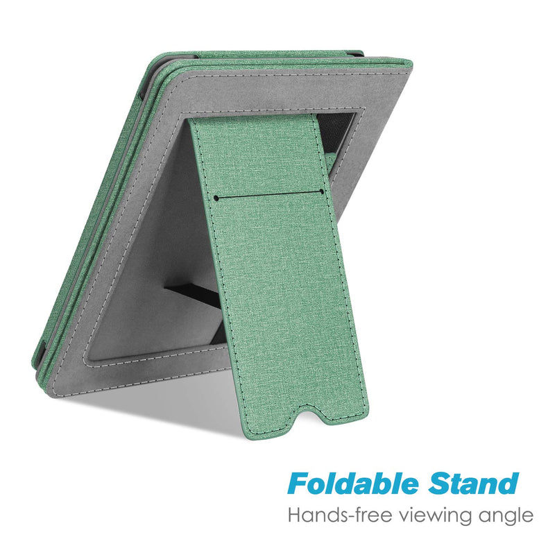  [AUSTRALIA] - Fintie Stand Case for 6" Kindle Paperwhite (Fits 10th Generation 2018 and All Paperwhite Generations Prior to 2018) - Premium PU Leather Sleeve Cover with Card Slot and Hand Strap, Sage