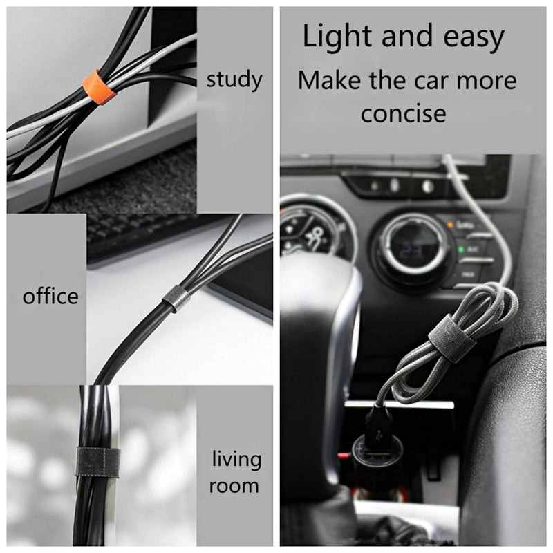  [AUSTRALIA] - ELEYY 164ft x 1/2in Hook Loop Cable Straps - Eley Fastening Cable Ties Reusable Cable Ties Organizer Self Gripping with Strong Self Adhesive Tape Strip Fastener for Home,Office, Wire Bundling 2 Rolls Black