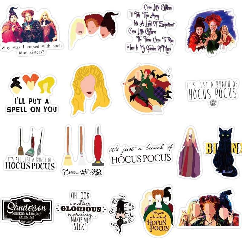 50Pcs Halloween Witch Old Hag Hocus Pocus Stickers for Water Bottle Cup Laptop Guitar Car Motorcycle Bike Skateboard Luggage Box Vinyl Waterproof Graffiti Patches XQX - LeoForward Australia