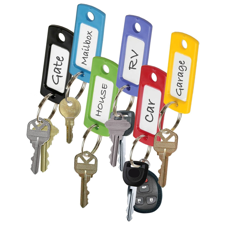  [AUSTRALIA] - Lucky Line Flexible Colored Plastic Key Tag with 3/4" Split Ring, in Assorted Colors, 12 Pack (16929) 12 Key Tags
