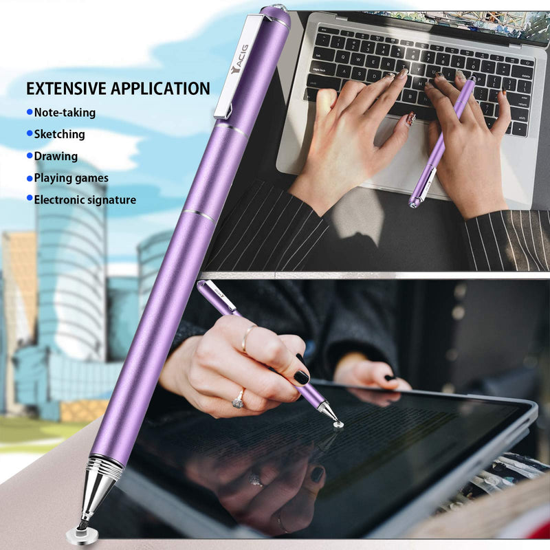 Stylus Pens for Touch Screens, Yacig Sensitivity Capacitive Stylus Pen Universal Multi-Stylus Pen for iPad iPhone Tablets Samsung Galaxy All Universal Touch Devices (Purple) Purple - LeoForward Australia