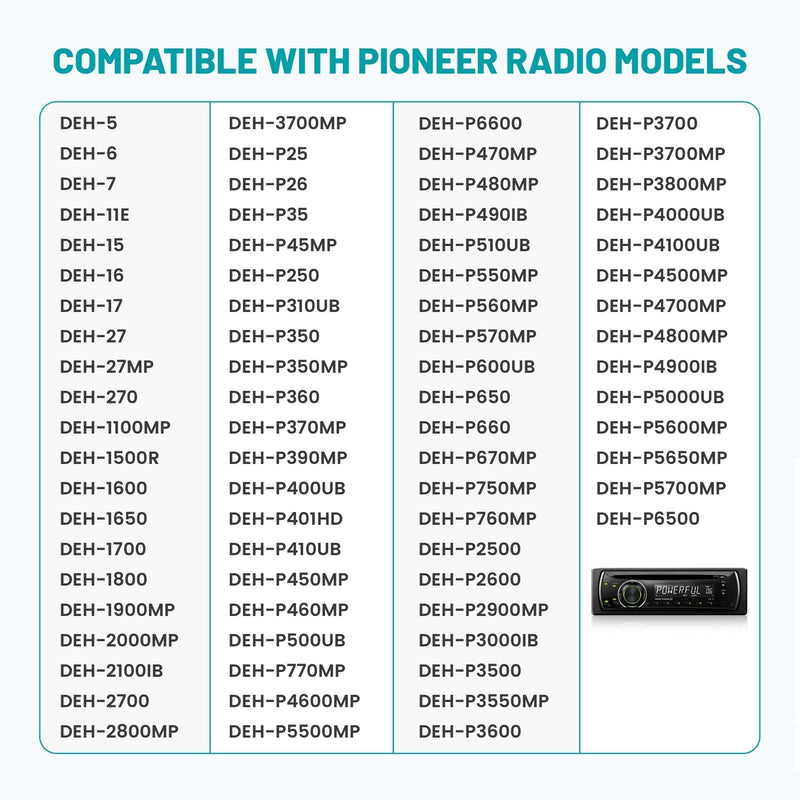  [AUSTRALIA] - NuIth 16 Pin Car Radio Wiring Harness for Pioneer AVIC AVH DEH Stereo, 16 Pin Wire Harness Connector for Pioneer Aftermarket DVD Nav Radio AVIC-X940BT, AVH-X2500BT, DEH-P770MP