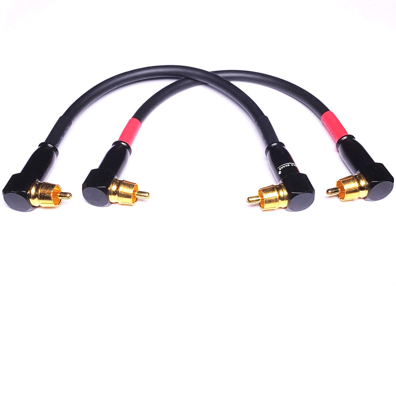 CESS-137-6i Right Angle RCA Preamp Jumpers Male to Male Patch Cable, 2 Pack (6 Inches) 6 Inches - LeoForward Australia