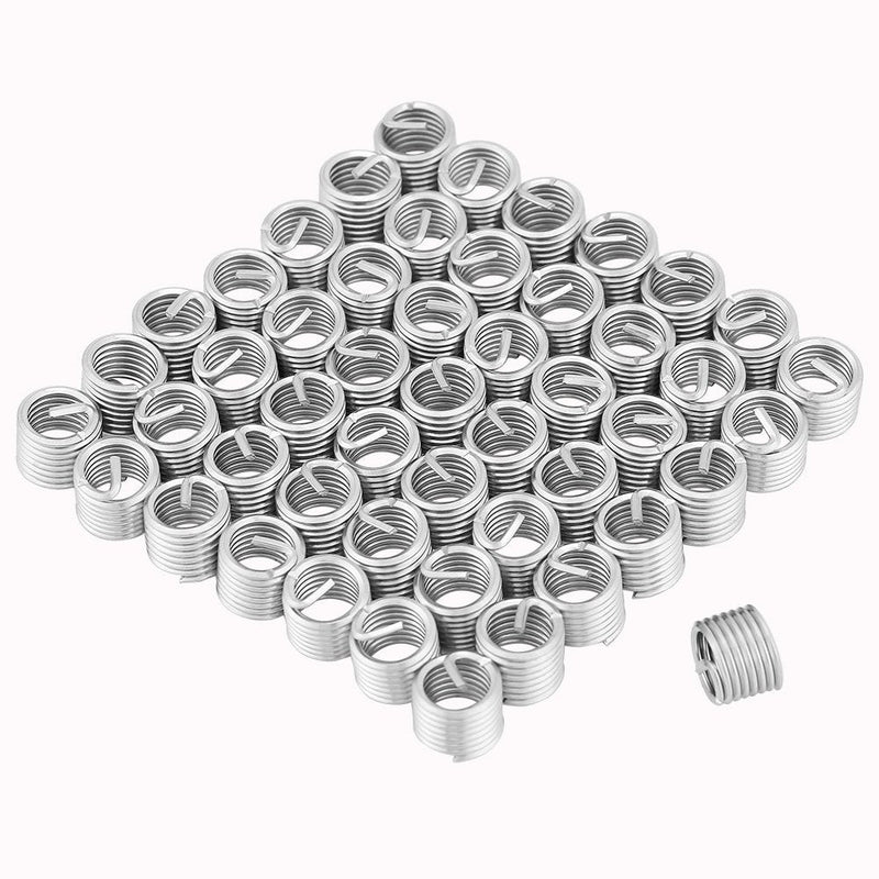  [AUSTRALIA] - 50Pcs Wire Thread Inserts 304 Stainless Steel Thread Repair Sleeve Kit Metric M8 Coiled Wire Helicoil Type Screw Repair Inserts