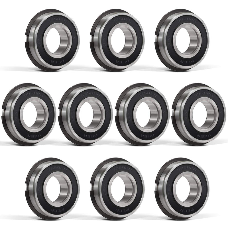  [AUSTRALIA] - 10 Pcs 99502HNR Ball Bearing (ID 5/8" x OD 1-3/8" x Width 7/16") Rubber Sealed Pre-Lubricated Deep Groove Bearing with Snap Ring for Lawn Mower, Go Karts, Mini Bikes, etc