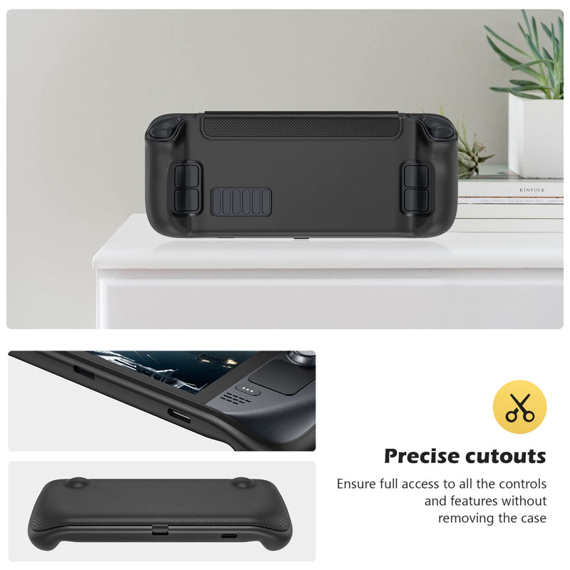  [AUSTRALIA] - ProCase Flip Cover Case for Steam Deck, Protective Case Compatible with Steam Deck 2021 Case with Magnetically Detachable Front Shell [Upgraded] -Black