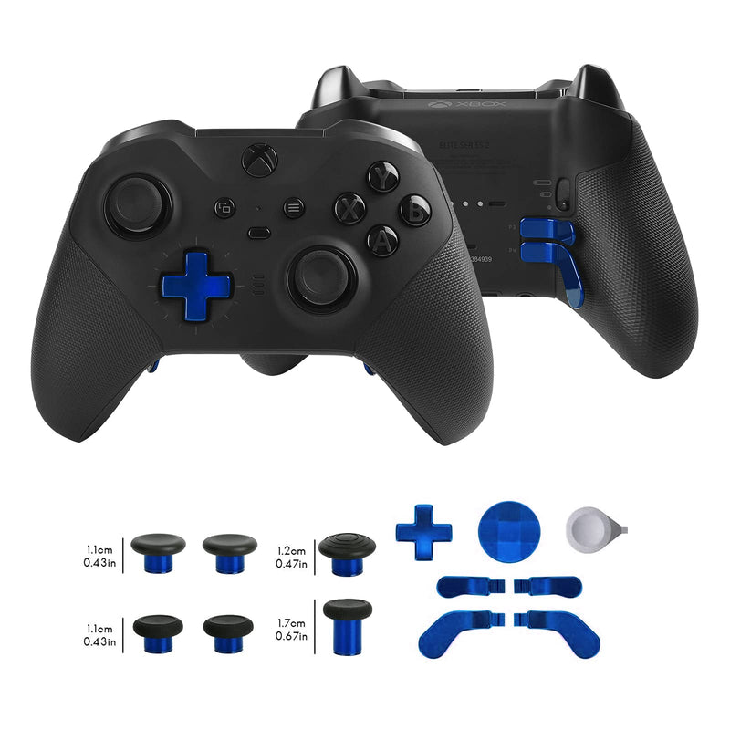  [AUSTRALIA] - 13 in 1 Metal Thumbsticks for Xbox One Elite Series 2, Xbox One Elite 2 Controller Parts, Gaming Accessory Replacement, Metal Mod 6 Swap Joysticks, 4 Paddles, 2 D-Pads, 1 Tool(Blue)(Buy from marspell)